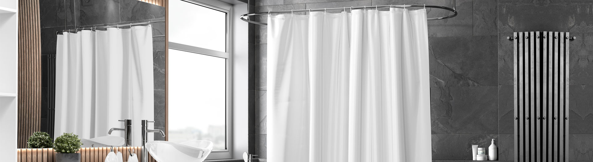 Henderson Glass Warehouse - Install a Shower Curtain Banner