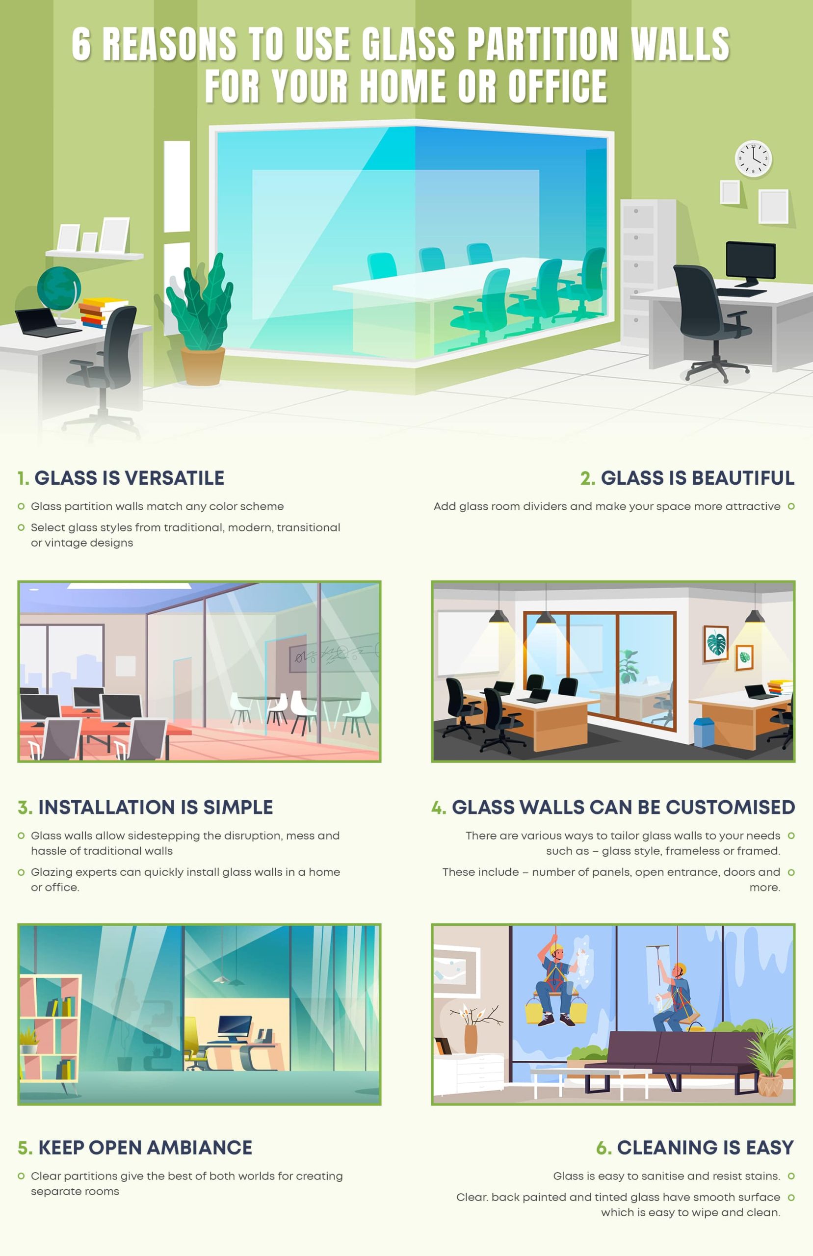 How can glass panels be customised to my needs